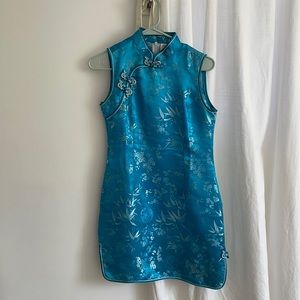 Bright Blue Chinese QiPao
